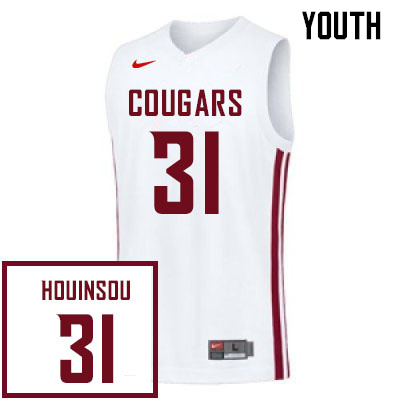 Youth #31 Kymany Houinsou Washington State Cougars College Basketball Jerseys Sale-White